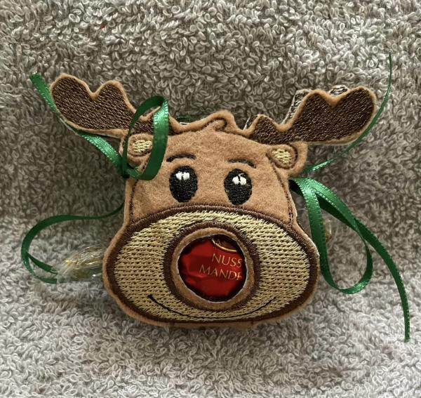 ITH - Stickdatei Lolli- bzw. Schokokugelhülle Rentierkopf